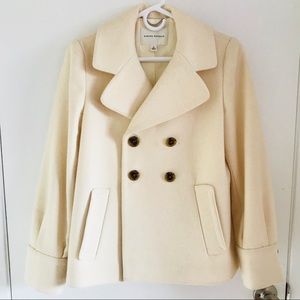 Banana Republic Wool Ivory Swing Peacoat S